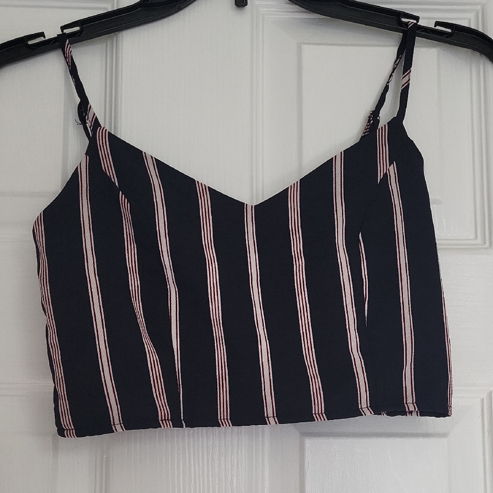 Striped Blue White and Red Women's Top